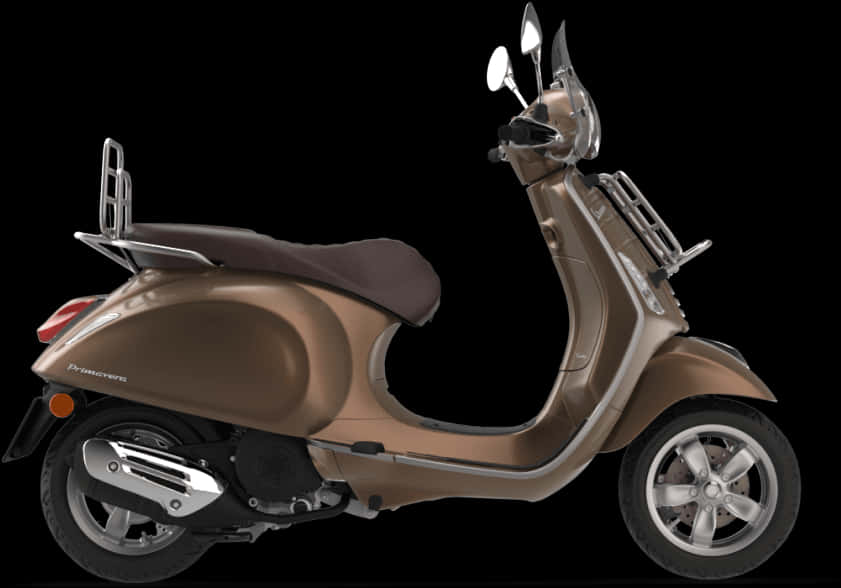 Brown Retro Scooter Profile View