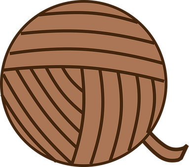 Brown Yarn Ball Illustration