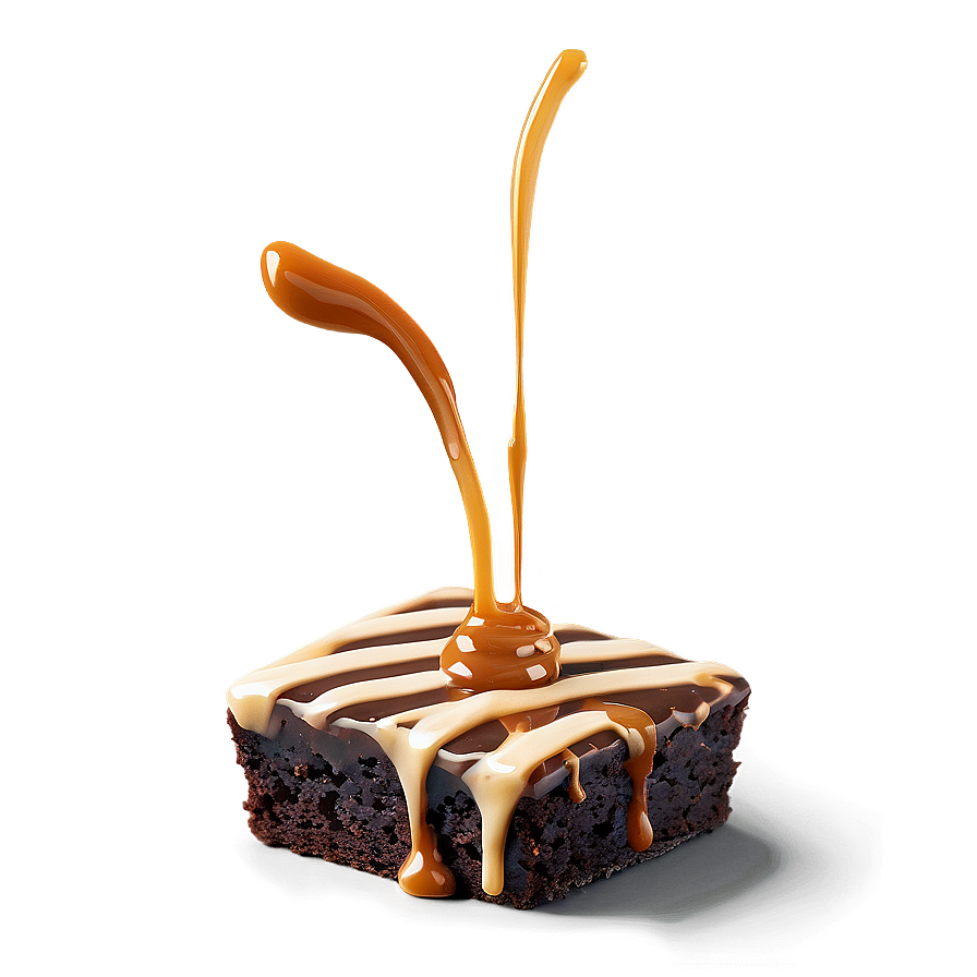 Brownie With Caramel Drizzle Png 67