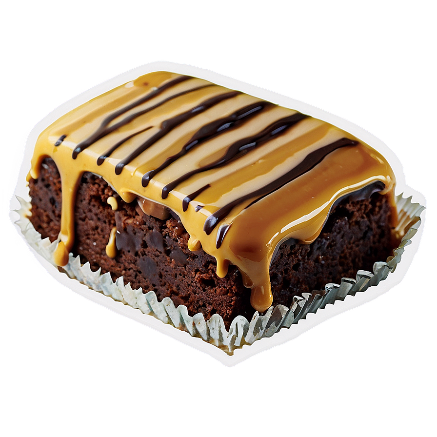 Brownie With Caramel Drizzle Png Xqg61