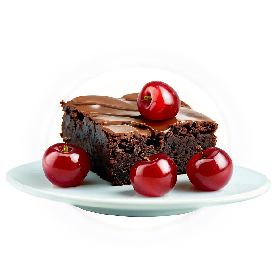 Brownie With Cherries Png Jtk