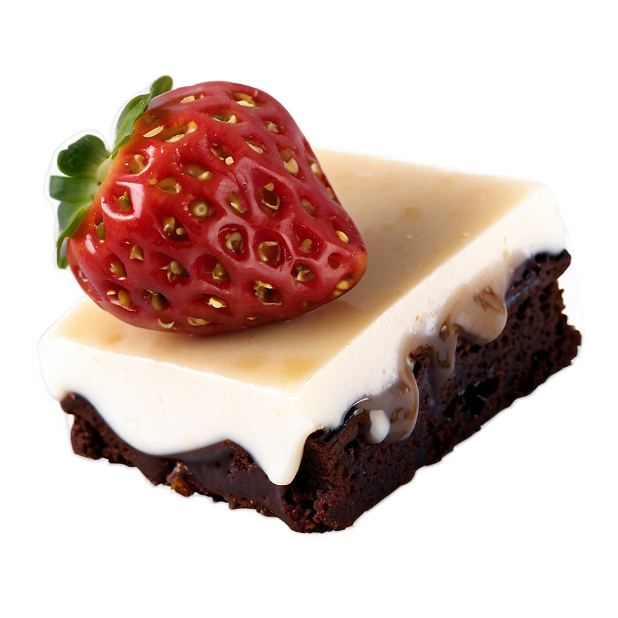 Brownie With Strawberries Png 12