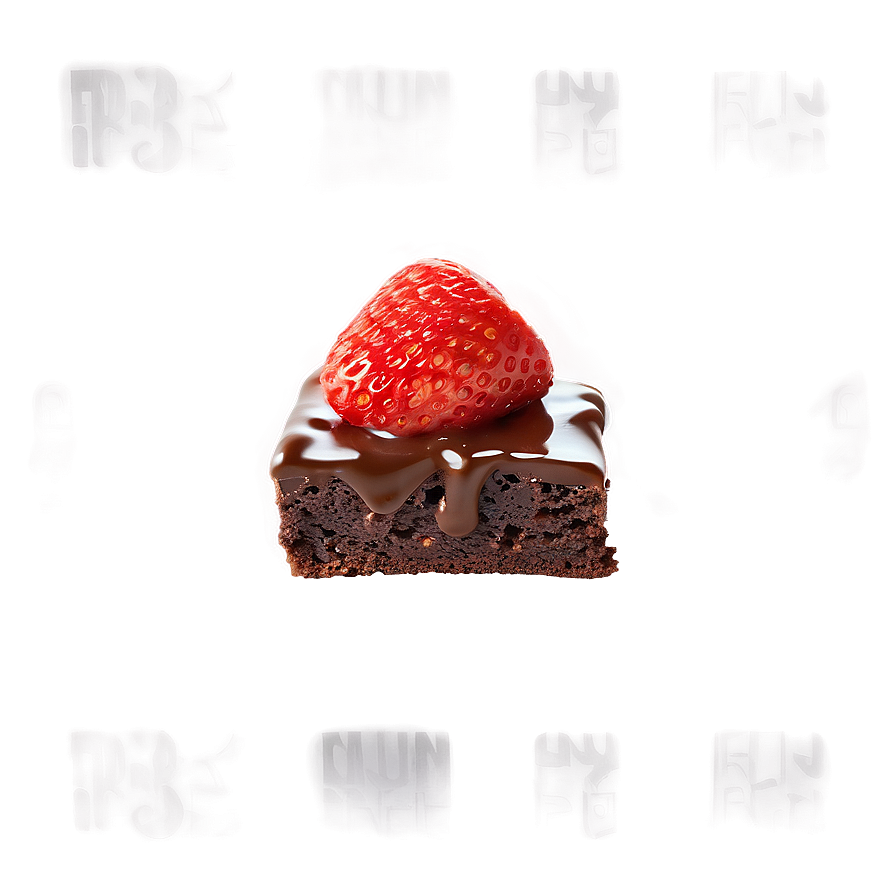 Brownie With Strawberries Png Mtl