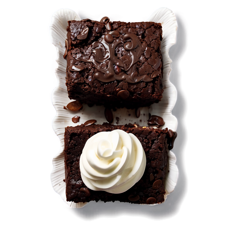 Brownie With Whipped Cream Png Ijs