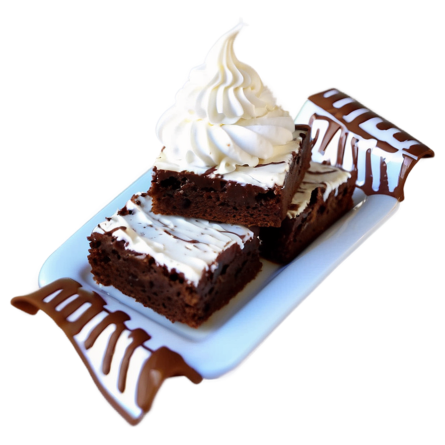 Brownie With Whipped Cream Png Kxr