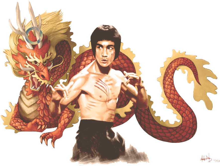 Bruce Lee Dragon Illustration