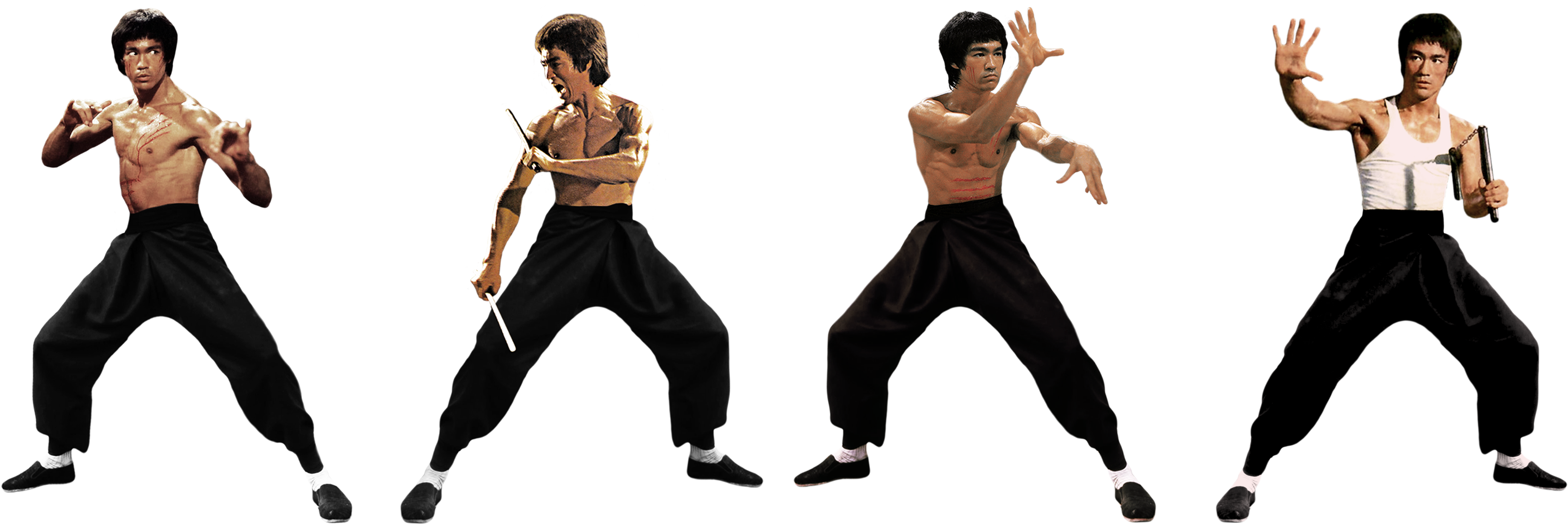 Bruce Lee Iconic Martial Arts Poses