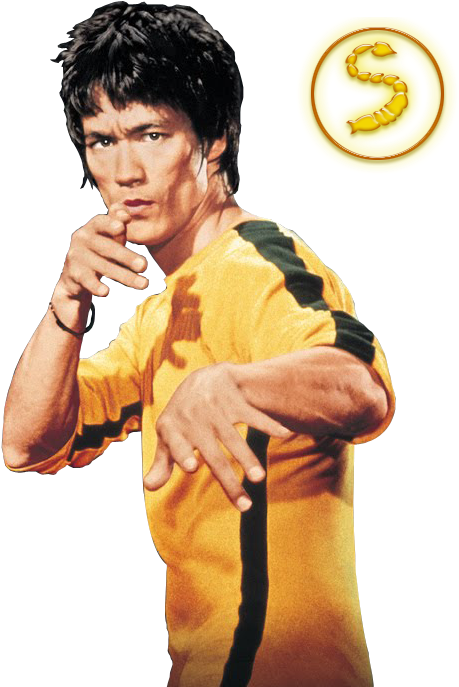Bruce Lee Yellow Jumpsuit Pose