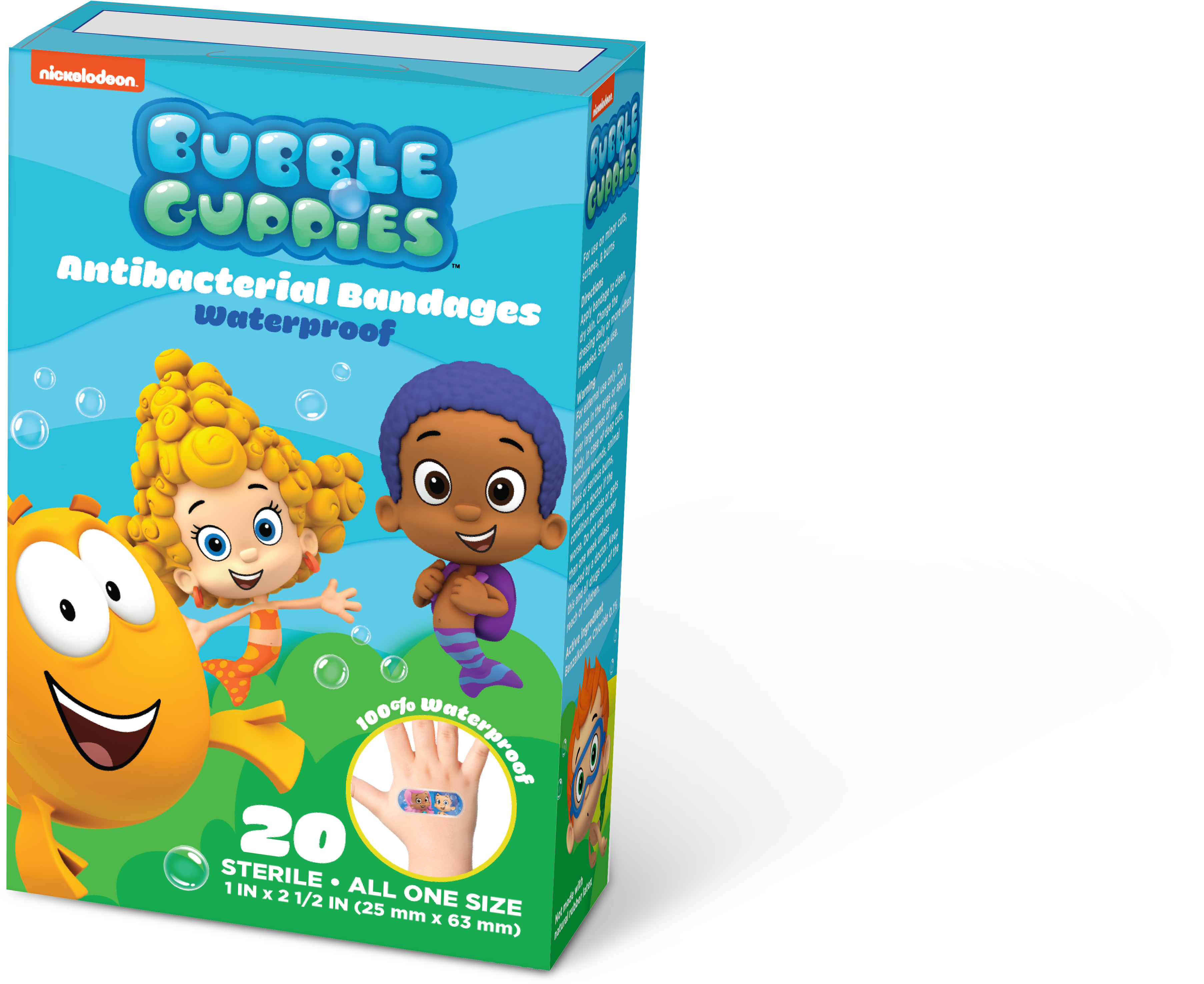 Bubble Guppies Antibacterial Bandages Packaging