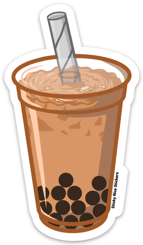 Bubble Tea Sticker Illustration