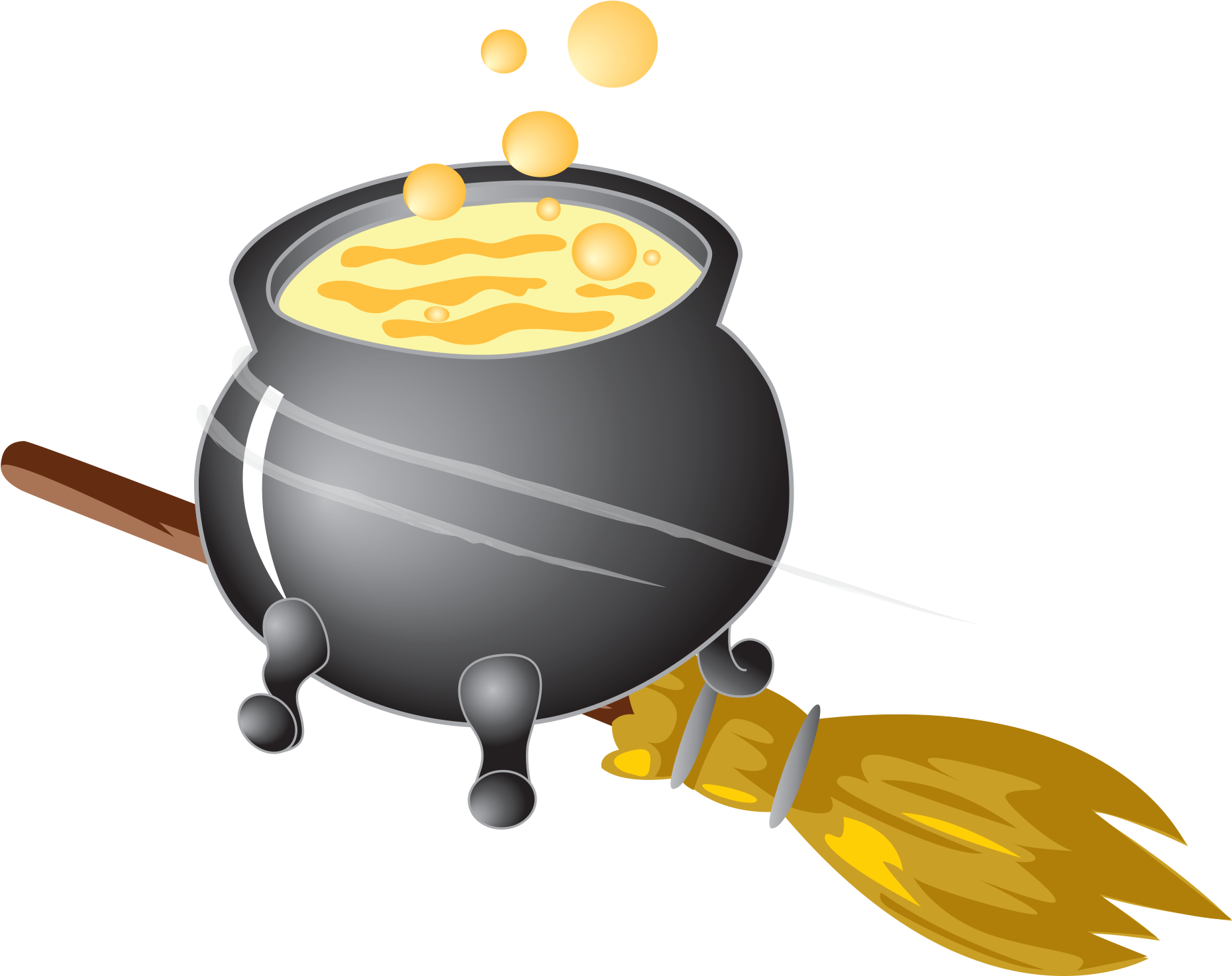 Bubbling Cauldronand Broomstick Vector