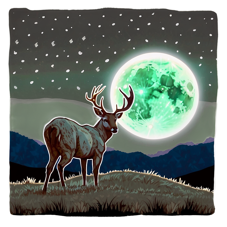 Buck And Moonlit Night Png Aje74