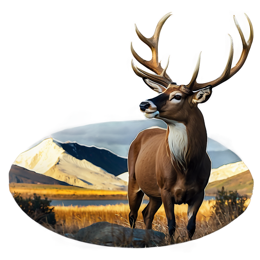 Buck And Mountain Backdrop Png 96