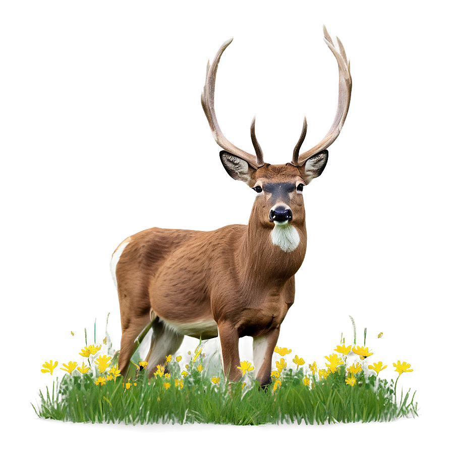 Buck In Spring Meadow Png 06252024