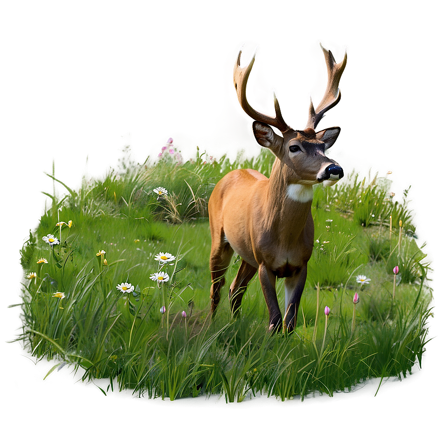 Buck In Spring Meadow Png Sfd41