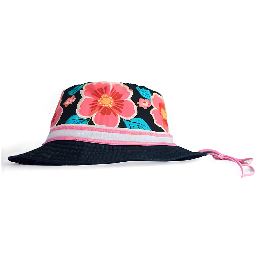 Bucket Hat With Flowers Png 05252024