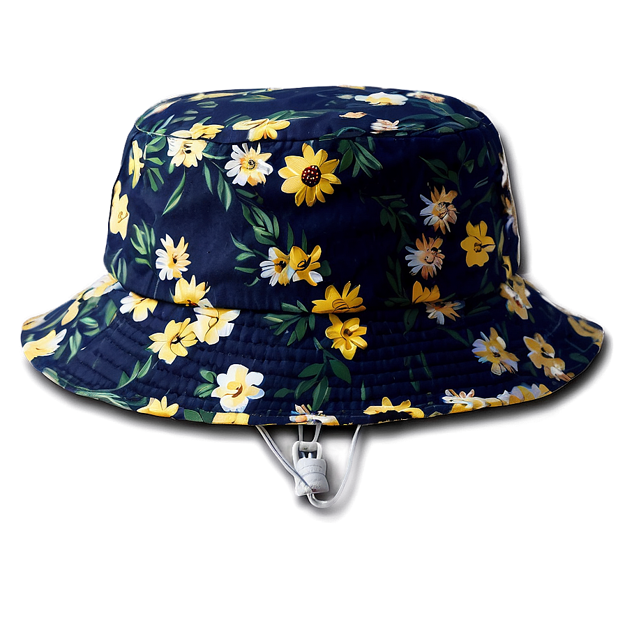 Bucket Hat With Flowers Png Qpu