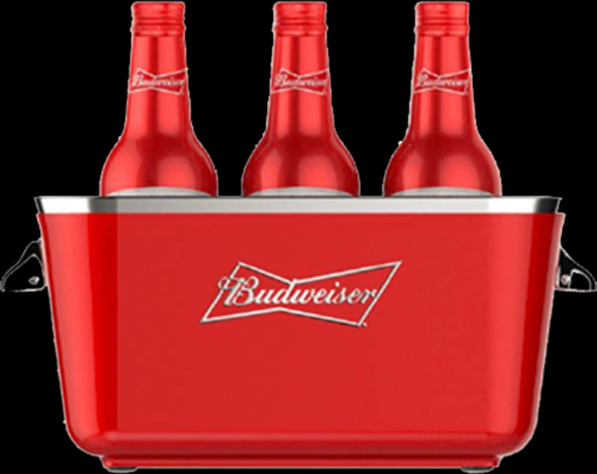 Budweiser Beer Bottlesin Ice Bucket