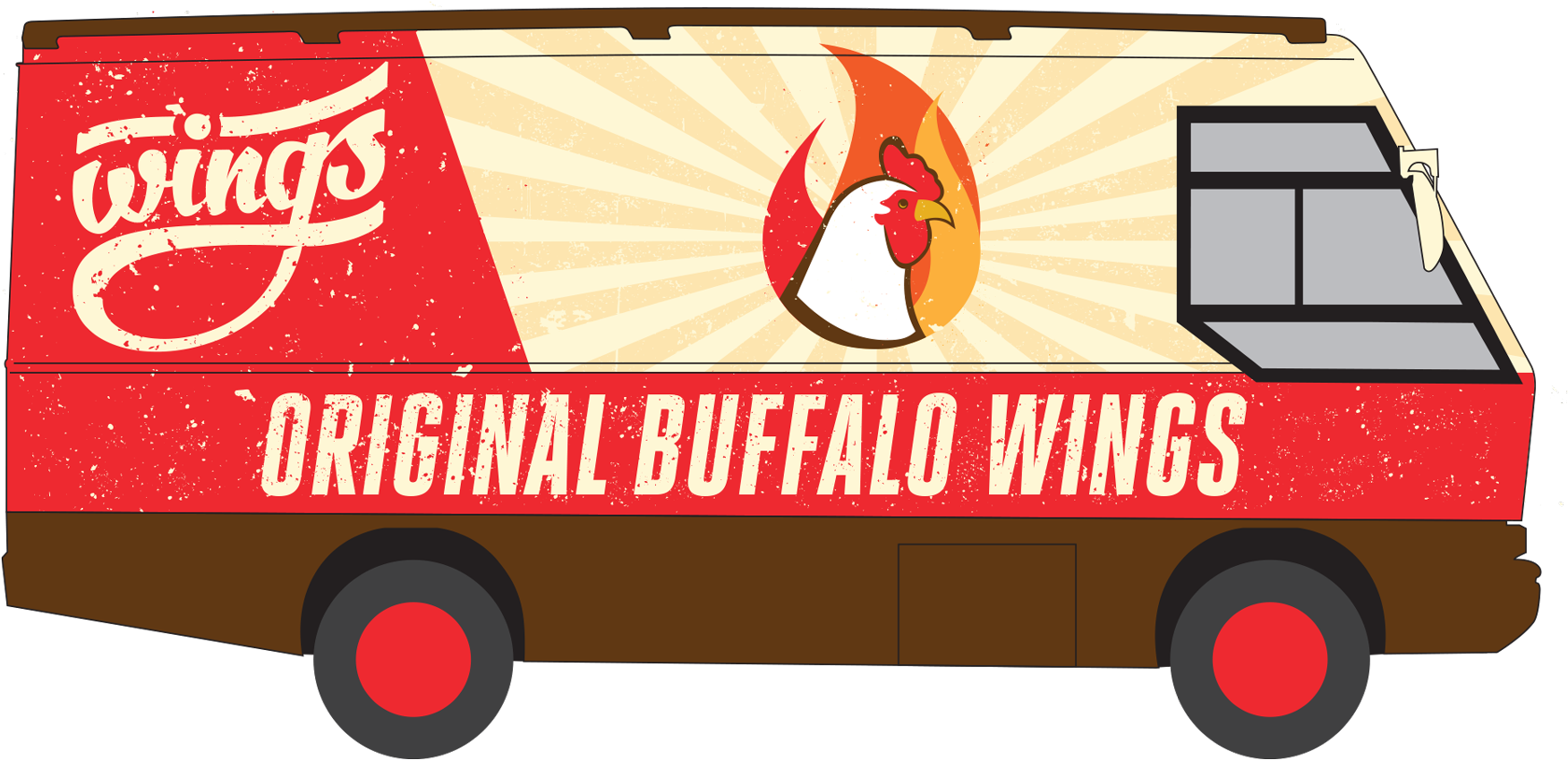 Buffalo Wings Food Truck Illustration