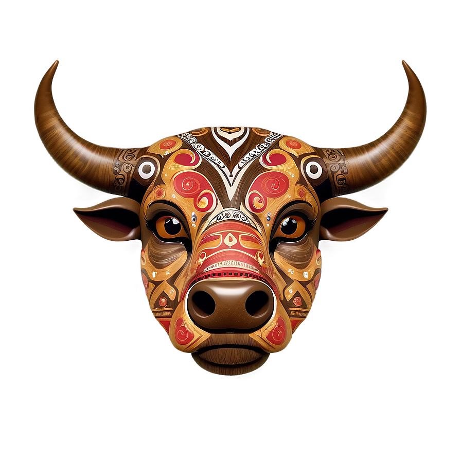 Bull Head With Tribal Marks Png Qfj1