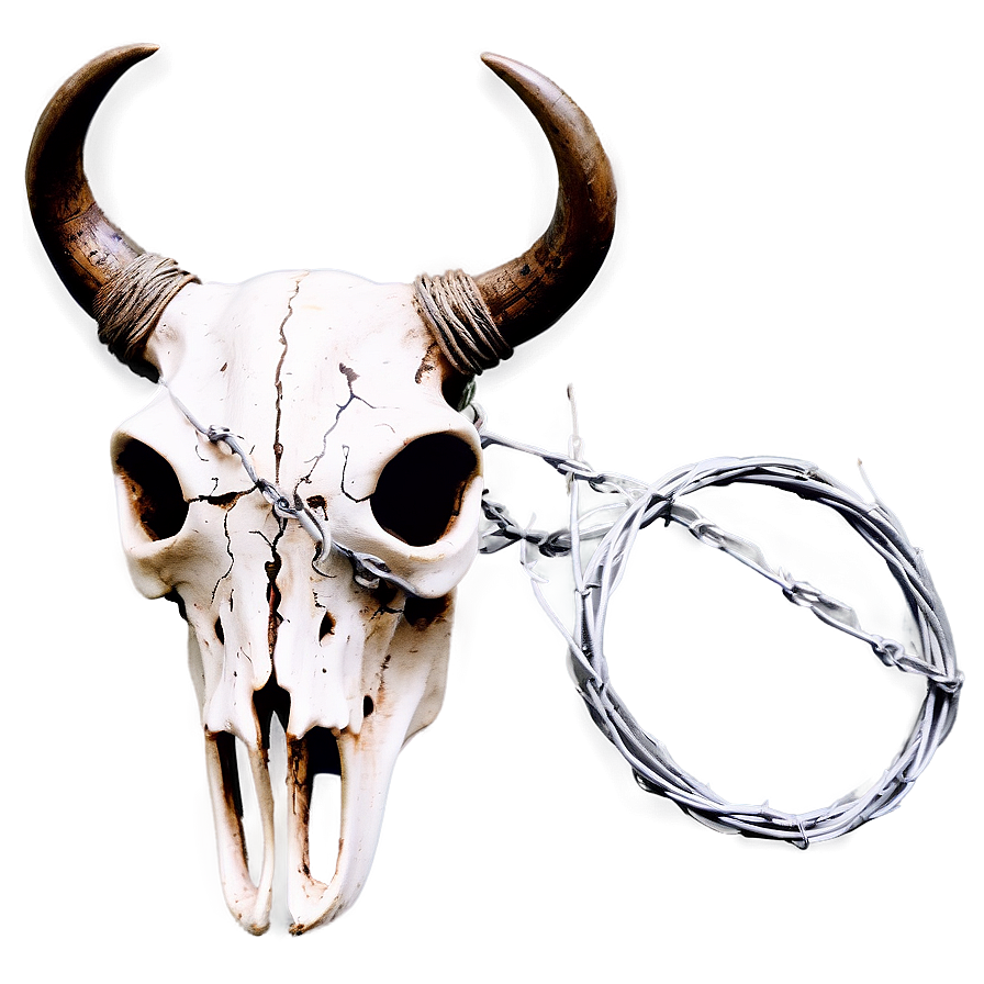 Bull Skull And Barbed Wire Png 25