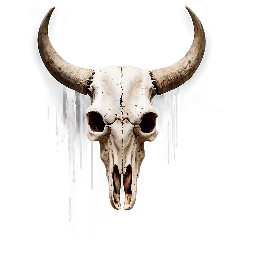 Bull Skull On Grunge Background Png Qck