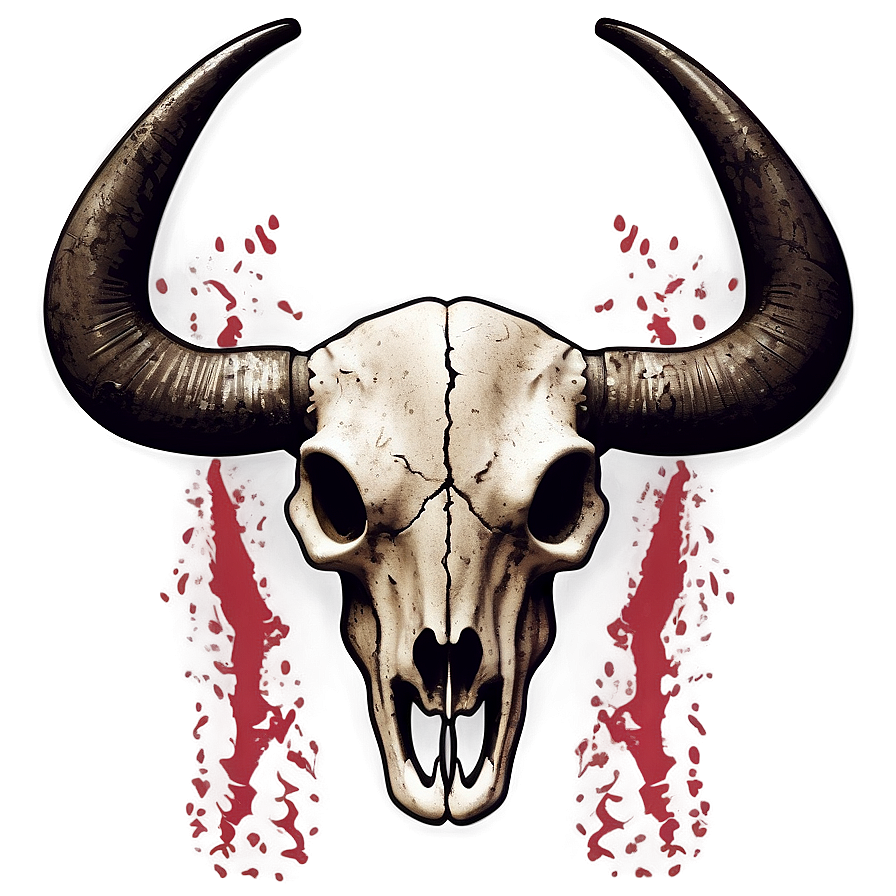 Bull Skull On Grunge Background Png Tkj