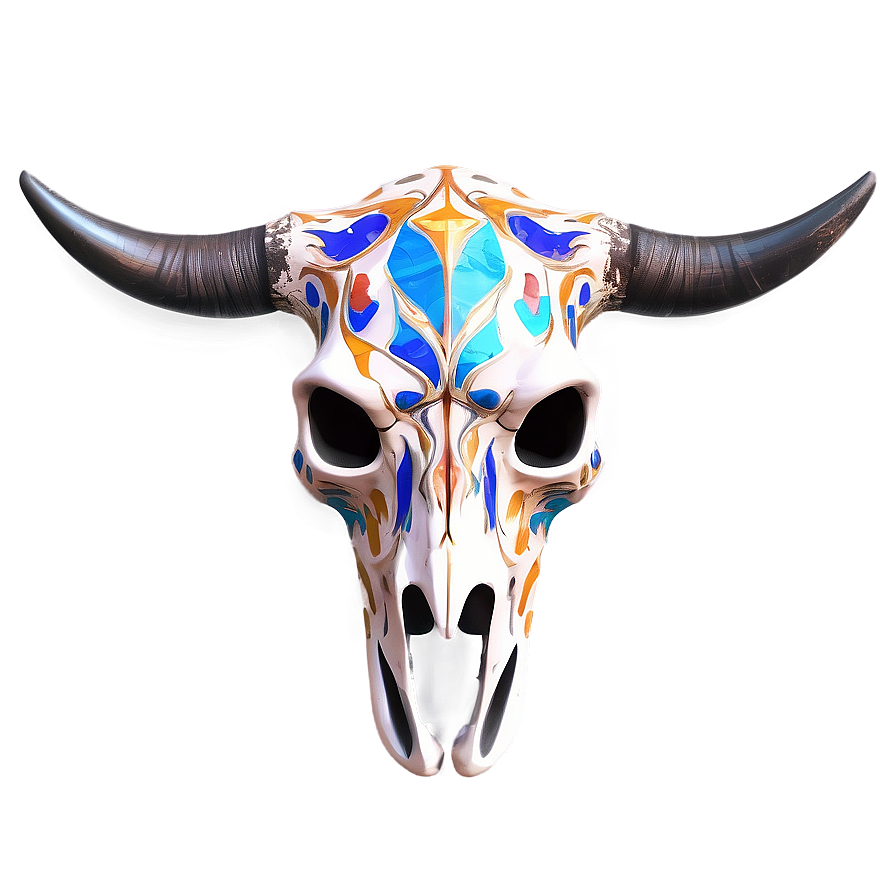 Bull Skull With Abstract Elements Png Sqf