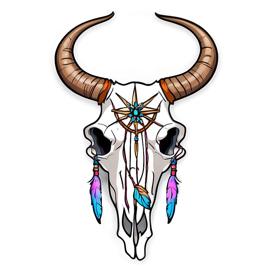 Bull Skull With Dreamcatcher Png 06122024