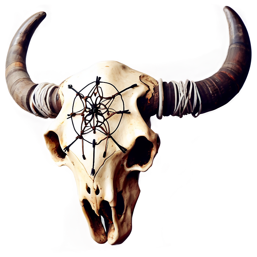 Bull Skull With Dreamcatcher Png Nrb43