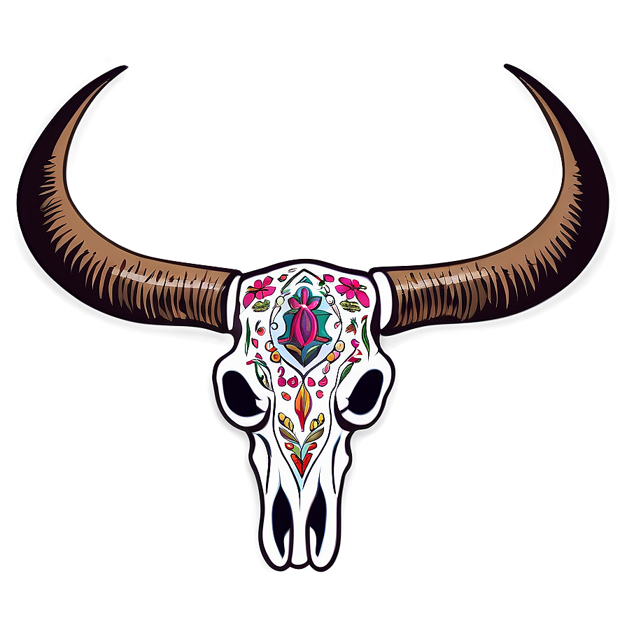 Bull Skull With Indian Motifs Png 06122024