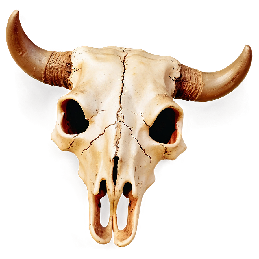 Bull Skull With Sunset Background Png 06122024