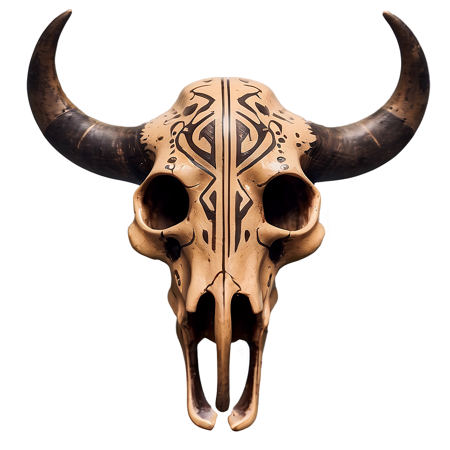 Bull Skull With Tribal Marks Png 83