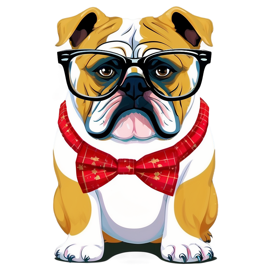 Bulldog With Glasses Png 05212024