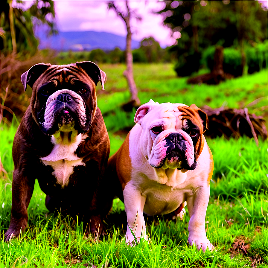 Bulldogs Exploring The Countryside Png 06252024