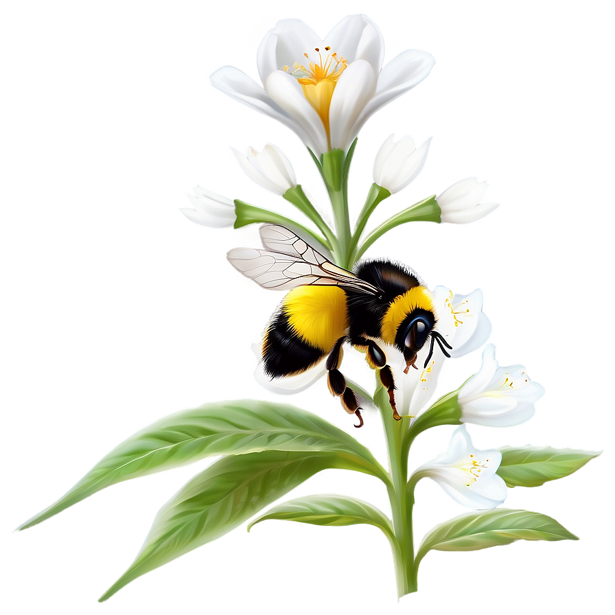 Bumblebee Pollinating Flower Png 13