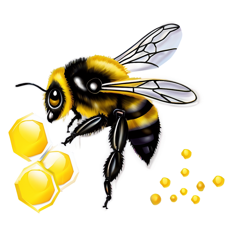 Bumblebee With Honeycomb Png 42