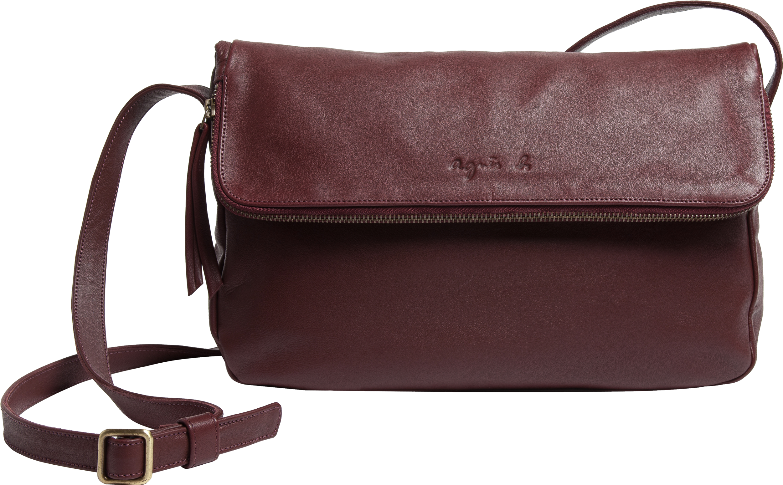 Burgundy Leather Crossbody Bag