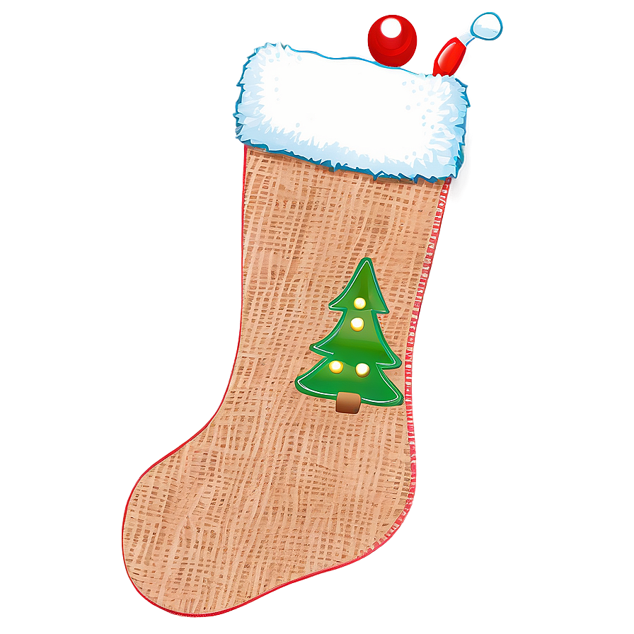 Burlap Christmas Stocking Png 85