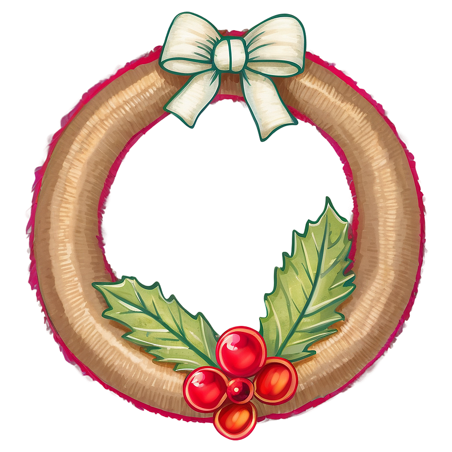 Burlap Christmas Wreath Png 51