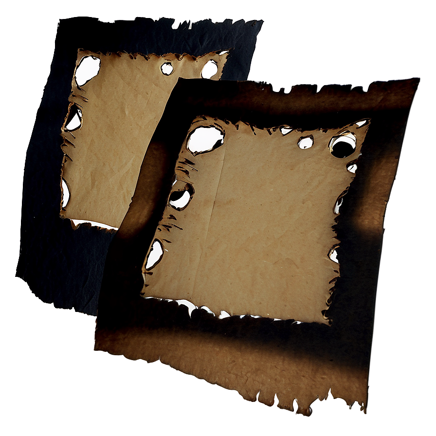 Burned Paper With Holes Png Bud