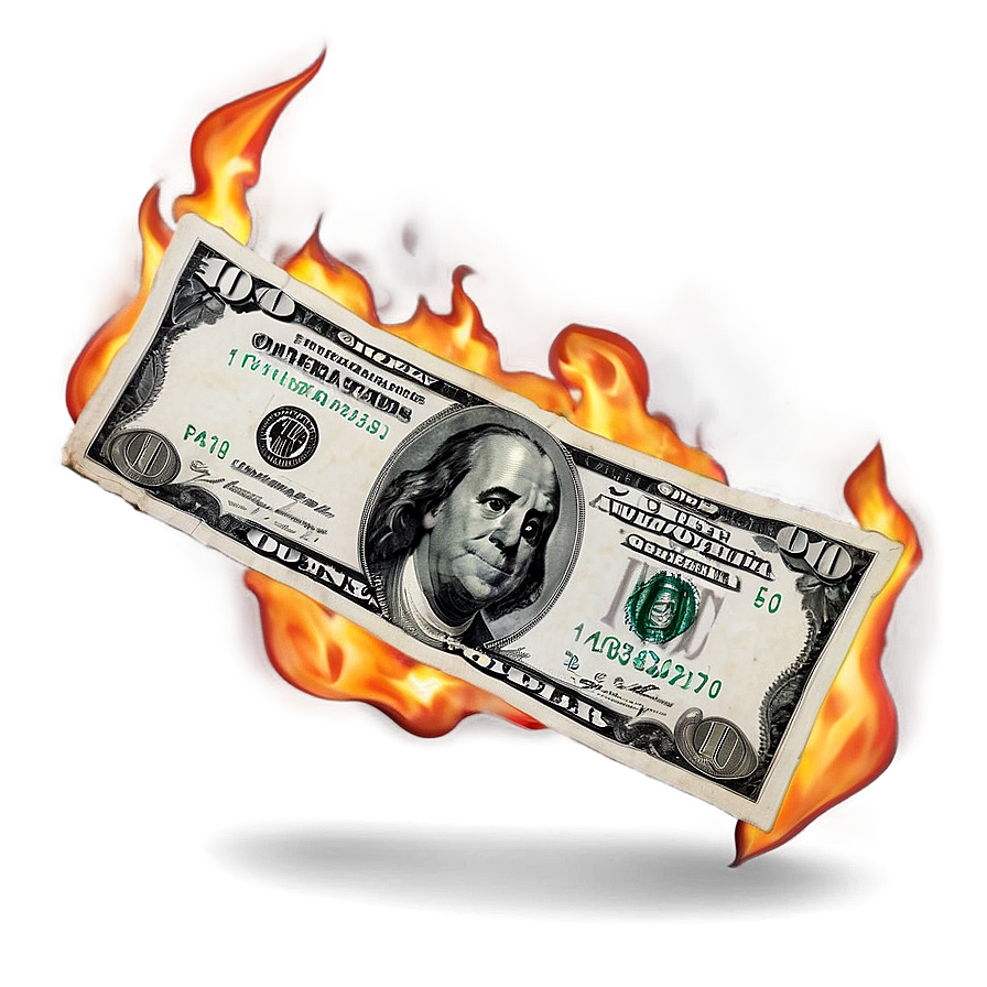 Burning Dollar Png 05242024