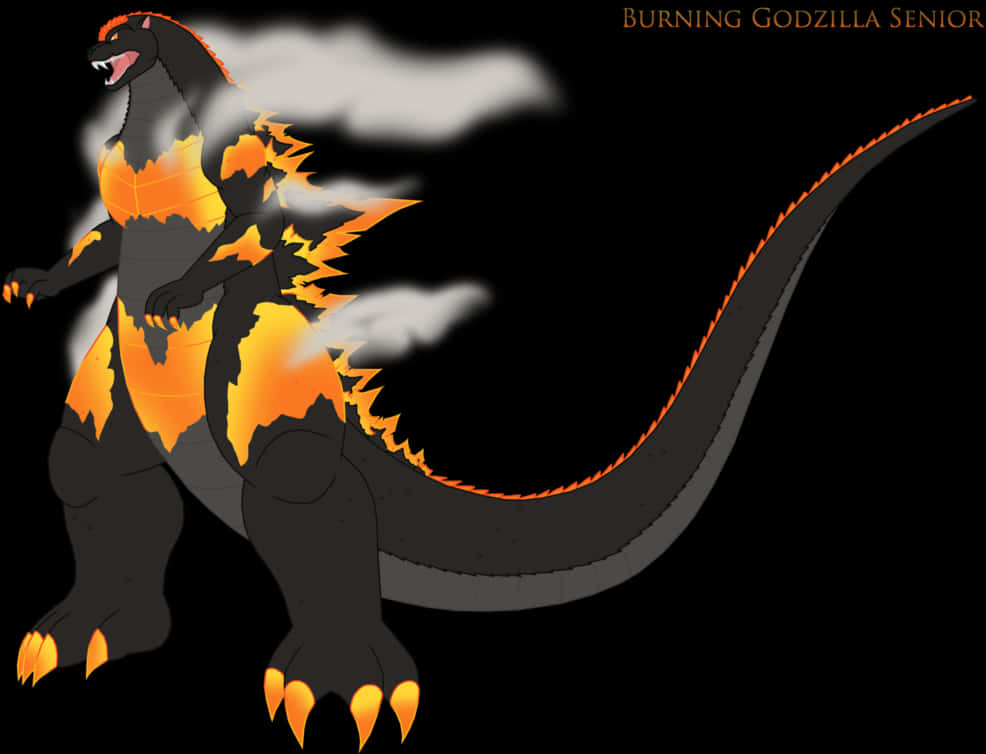 Burning Godzilla Illustration