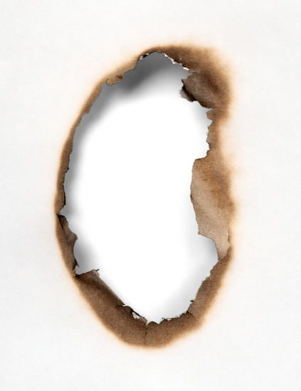 Burnt Paper Edge Hole