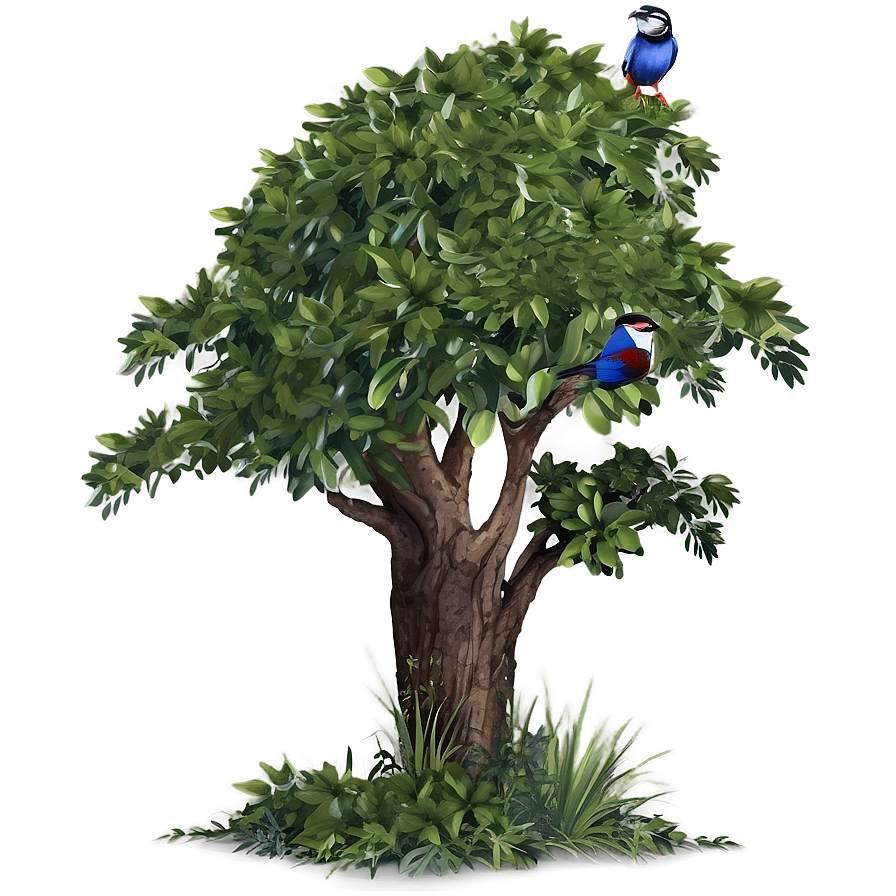 Bush With Birds Png Mma