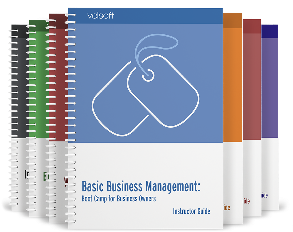Business Management Training Manuals Stacked