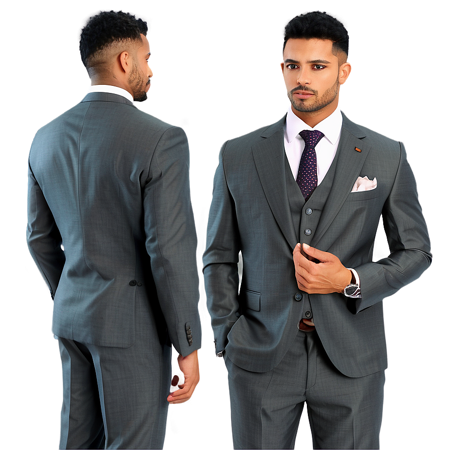 Business Suit With Vest Png 60