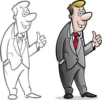 Businessman Cartoon Giving Thumbs Up