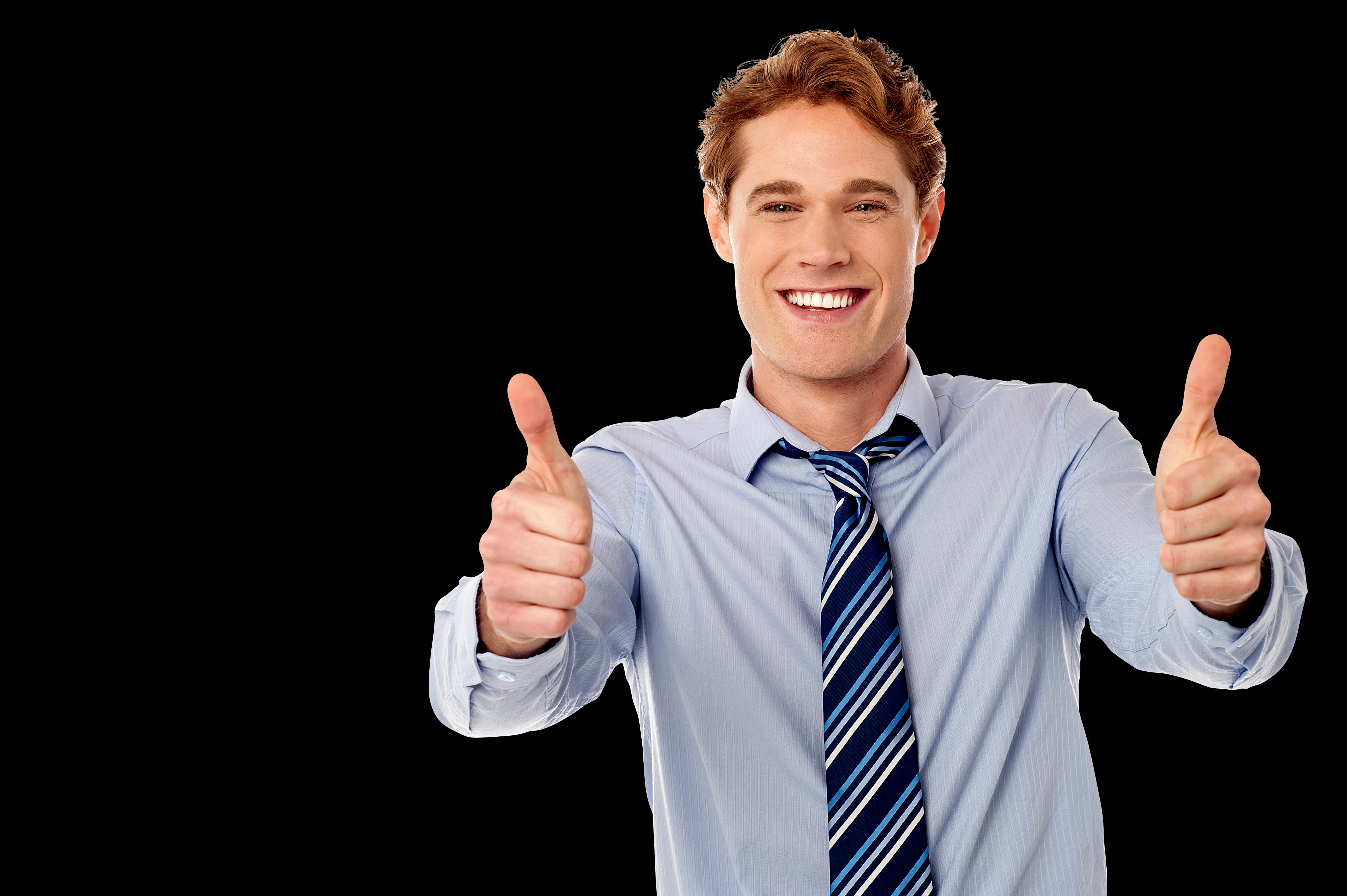 Businessman Giving Double Thumbs Up