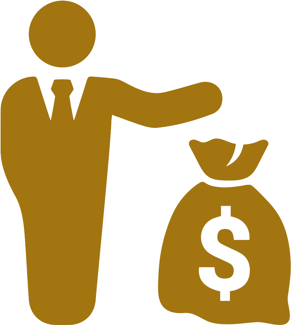 Businessman Holding Money Bag Icon